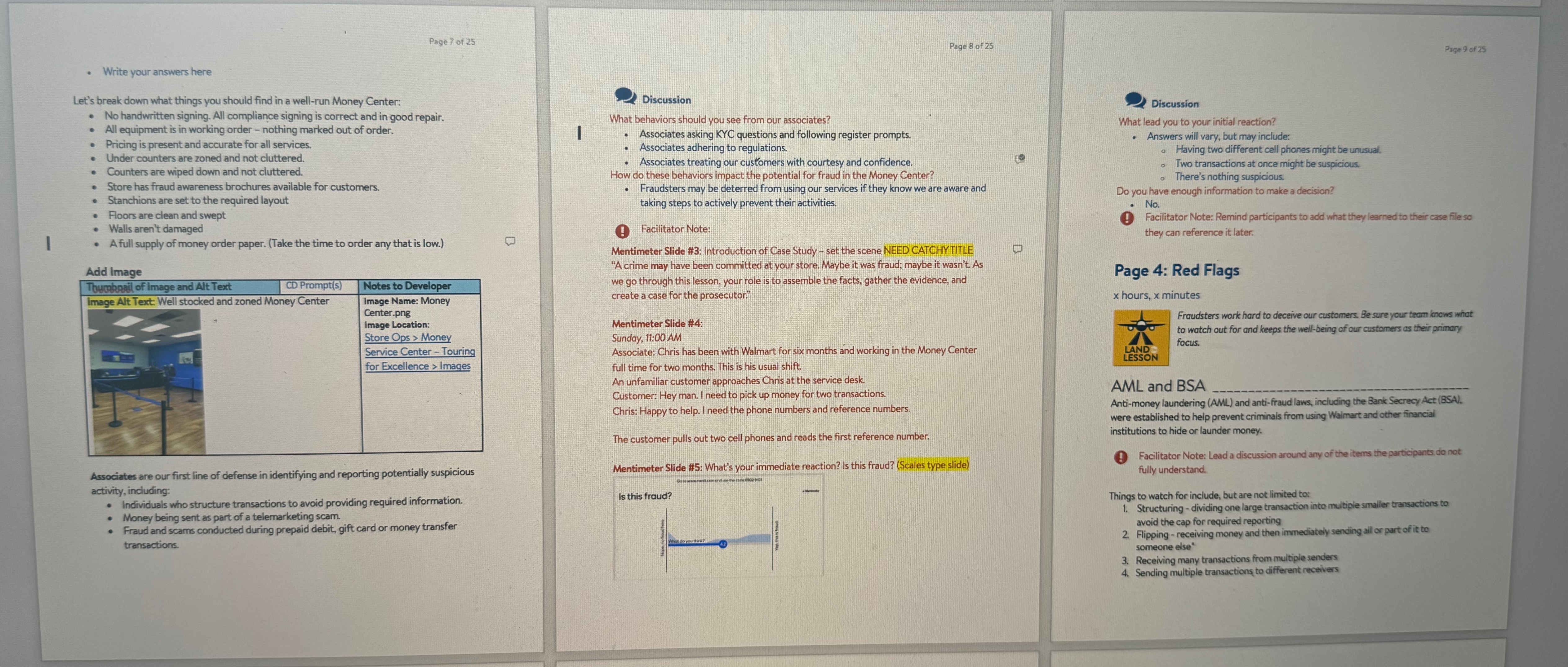 Money Center Facilitation Guide – Red Flags & AML