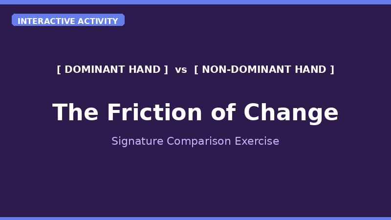 The Friction of Change – Signature Comparison Activity